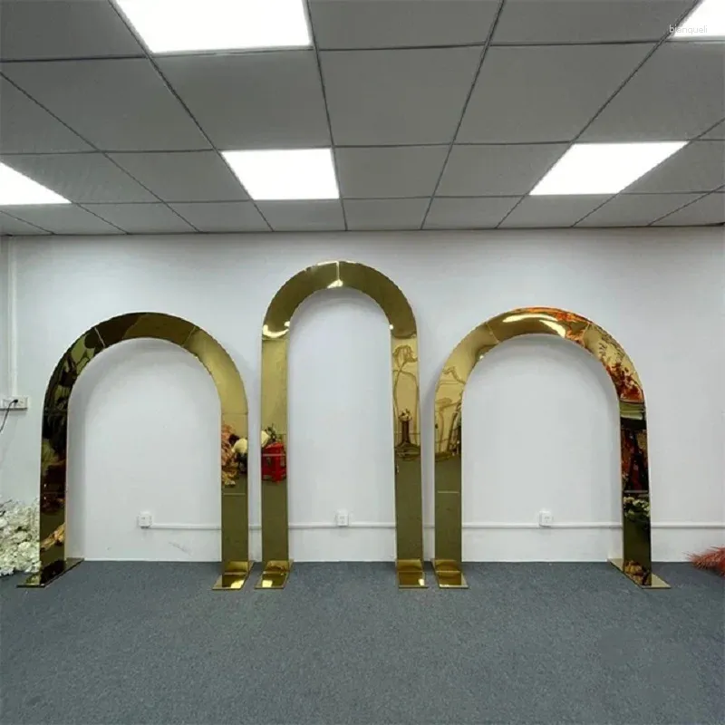 Party Decoration 3pcs Wedding Backdrop Stainless Steel Background Birthday Outdoor Arch Irregular Shape Stand