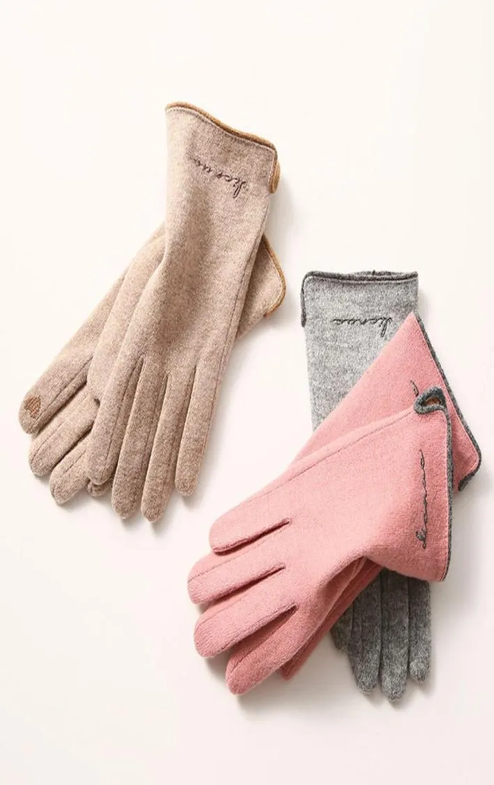 Gants hiver femmes plus cachemire gants en laine chaude conduisant des gants en cachemire à l'écran tactile en extérieur1223030