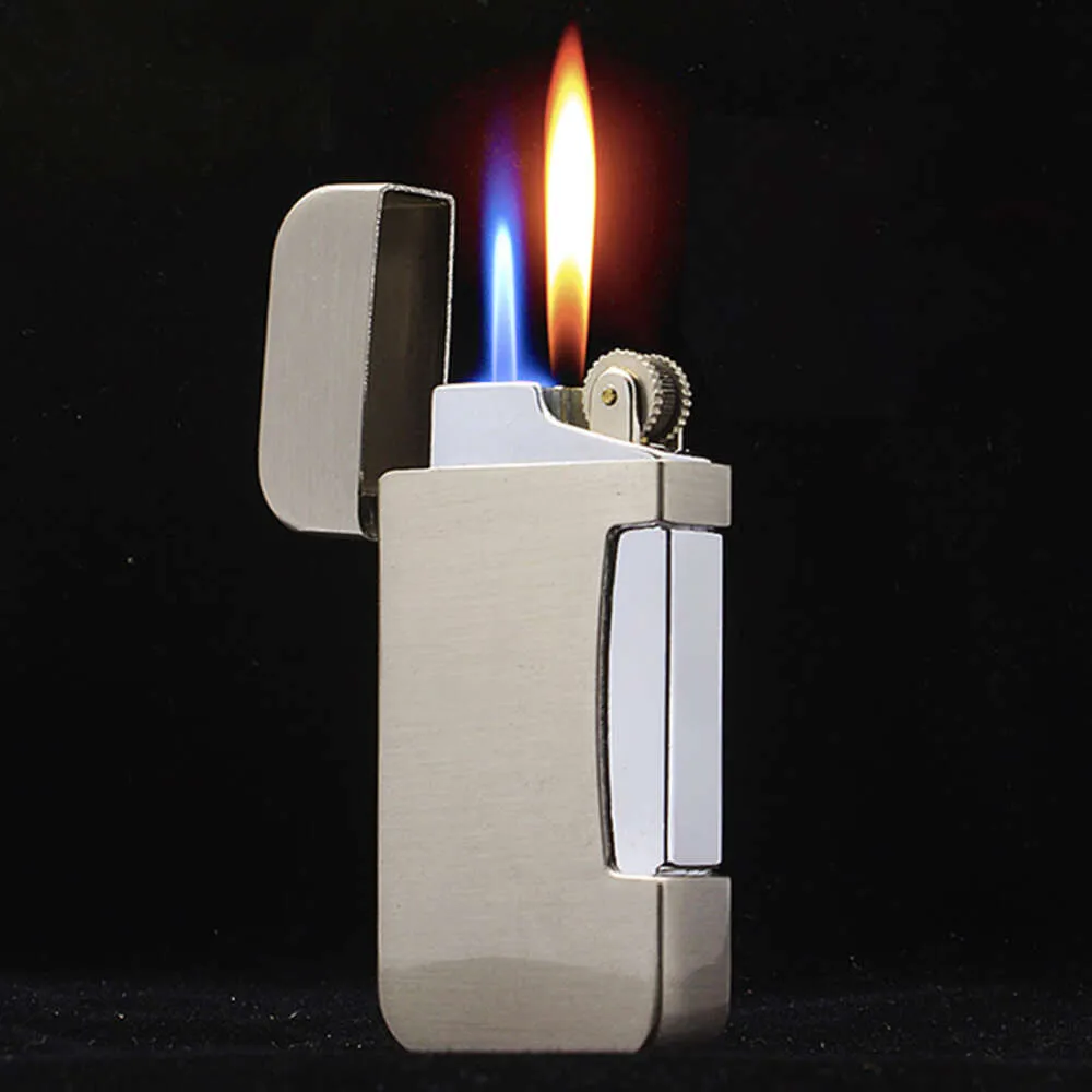 Benutzerdefinierte leichtere Schleifrad Doppelfeuer Iatable Open Flame Torch Leichter kreative Werbung Großhandel