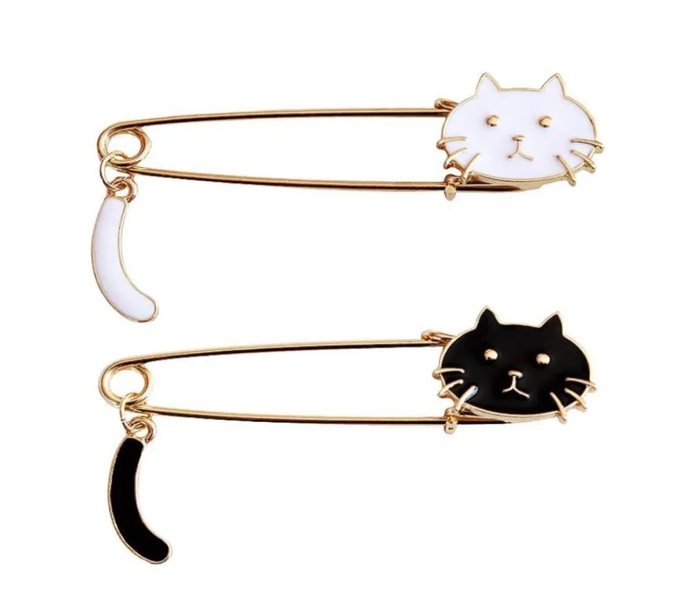 Couple Black Cat chaton chaton broches en métal remorque épingles en émail de la queue mignonnes caricatures à épingle d'animaux accessoires accessoires de sac à dos 779383302
