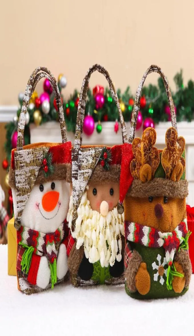 28523cm décorations de Noël sac de bonbons Santa Claus Elk Doll Tot Tote Sac Ornements décorations 2356429