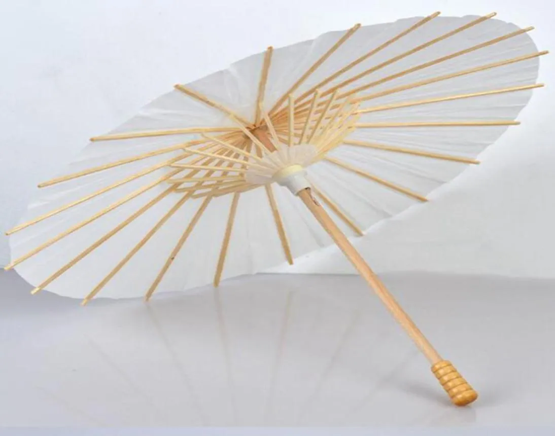 60pcs Brauthochzeit Parasole Weiße Papierschirme Chinesische Mini -Schirme Durchmesser 20304060CM8339755
