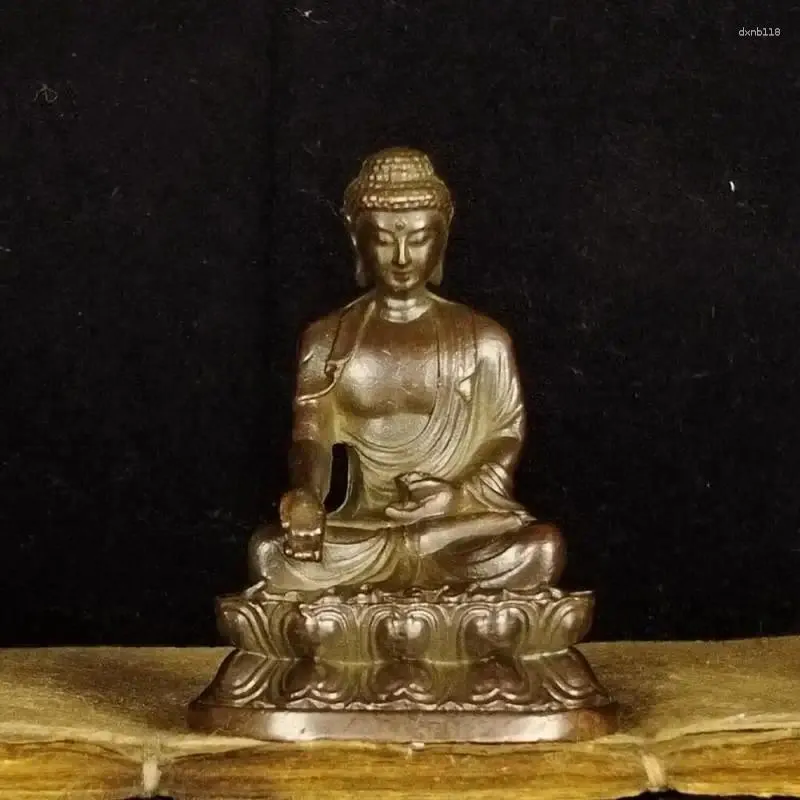 Figurki dekoracyjne chińskie zabytkowe fioletowe brązowe brązowe ornament statua Buddha Buddha