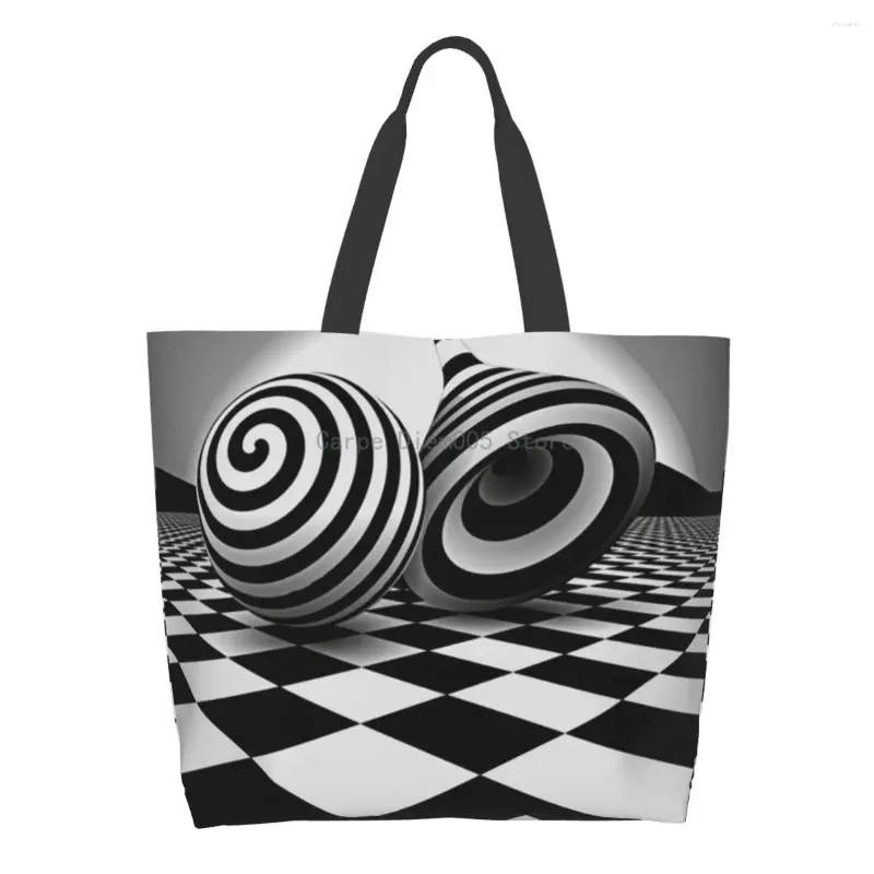 Einkaufstaschen Frauen Umhängetaschen Kunst Schwarz weiß optische Illusion Großkapazität Lebensmittel für Damen für Damen