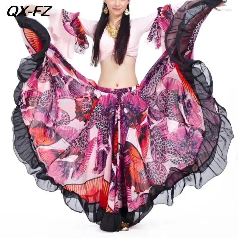 Stage Draag Women Belly Dance Long Rok Dames Gypsy Spaans Flamenco Oriental kostuum 720 graden Elegante kleding