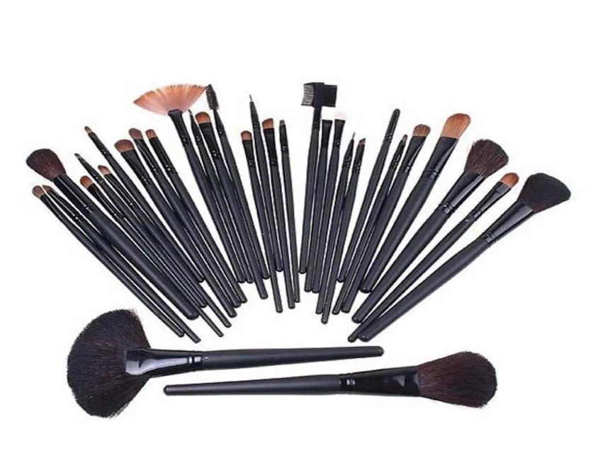 Outils de jeu de brosses de maquillage professionnel 32 pcs 32pcs Cosmetic Facial Make Up Brush Kit Make Up Brushes Tools Set Black Pouch Bag5633247