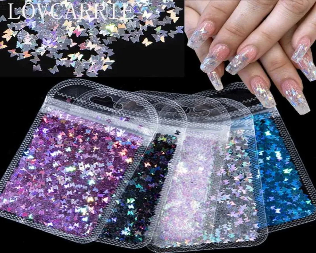 Decorações de arte da unha 5 Packset Butterfly Glitter Litter Liginas Flocos brilhantes Flakes Acessórios para Nails9981549