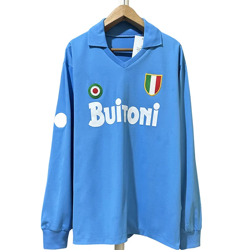 ナポリ マラドーナ　80s ヴィンテージ Maradona Napoli Mars Retro Soccer Jersey Shirt 1988/89 Blue