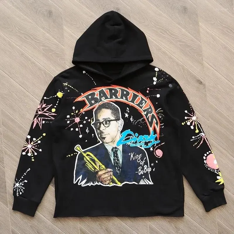 Men's Hoodies Barriers Dizzy Gillespie Painted Double-sided Printed Hoodie For Men And Women