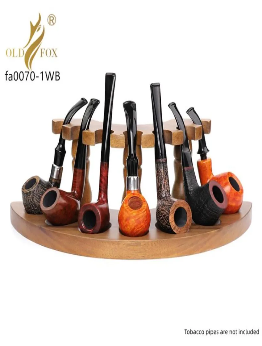 Oldfox Wooden Tobacco Smoking Pipe Stand VII pour 7 tuyaux faits à la main en bois de noyer noir FA00704314386