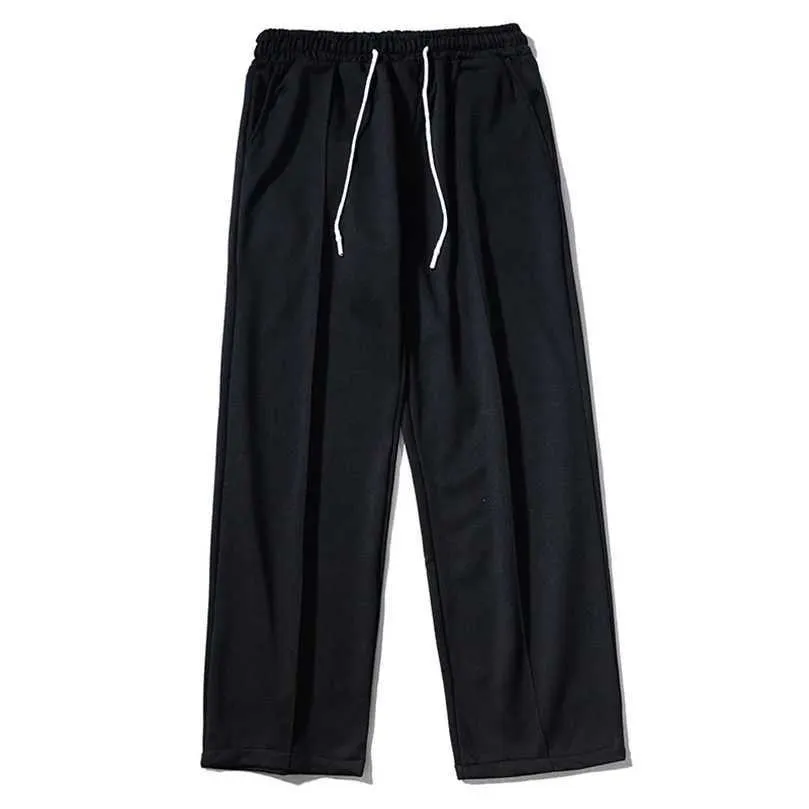 Pantaloni da uomo pantaloni sportivi solidi vintage per maschi da uomo con gamba larga da uomo camicia sportiva da uomo a maglia