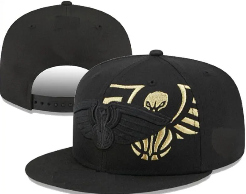 New Orleans'''Pelicans'''all Caps Flowers Snapback Hats Team Sports Basketball Hat Chicago Hat 23-24 Champions Baseball Cap 2024 Finals Sports Regolable Chapeau A1