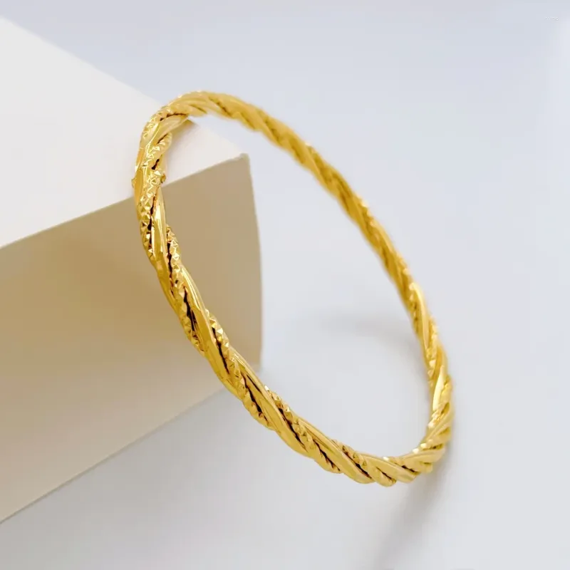 Bracelets à main féminins bracelets gold 4 mm torsadé rond cercle bracelet bracele