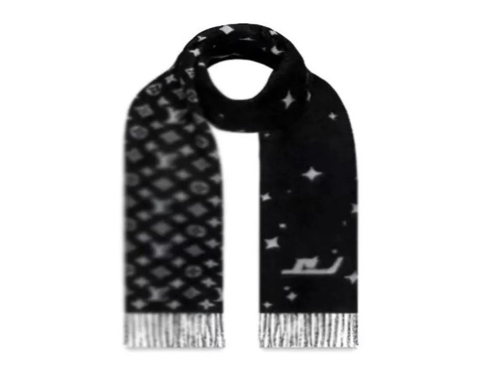 Luxury Thick Cashmere Scarf Designer Scarves Fashion Black Grey Star Design Brand Shawl 18070cm9624345