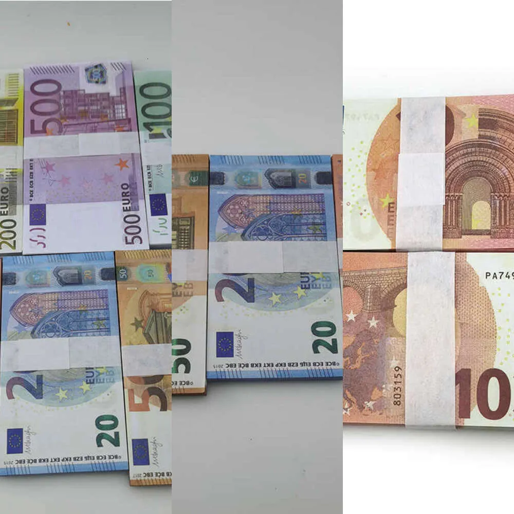 Party Supplies Film Money Banknote 5 10 20 50 Dollar Euros Realist Toy Bar accessoires Copie de monnaie Fauxbillets 100 PCS Pack High QualityKd8u