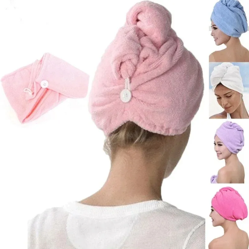 Toalla de natación rápida secado rápido para la toalla absorbente toalla de toalla envoltura turbante para el sombrero de ducha suave para mujeres para mujeres