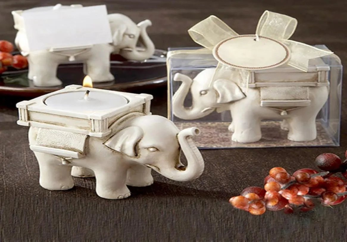 Świec Holder Wedding Favor Decor Handle Elephant Tea Light Candle Holder Holder Candlestick do domu2144190