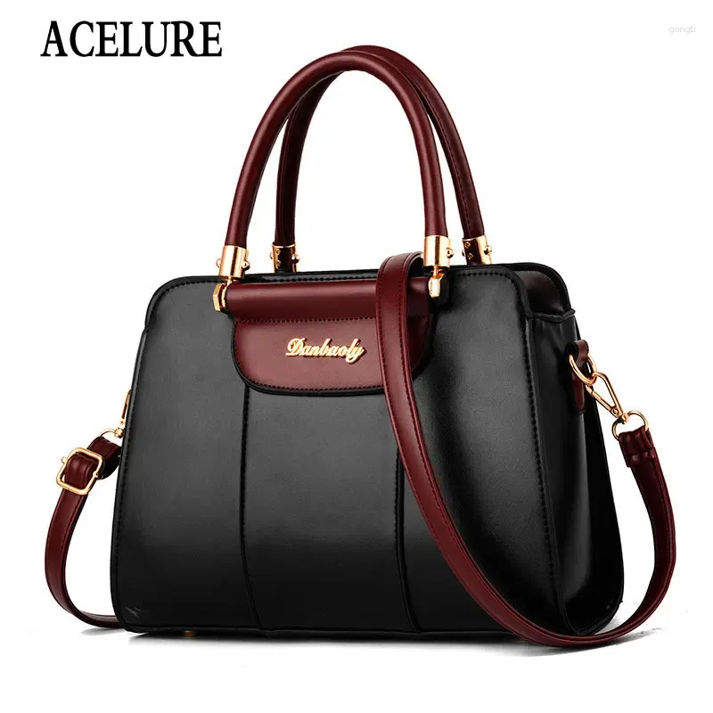 Bag Acelure Solid Color Fashion Reißverschluss Messenger -Taschen Frauen Patchwork PU Leder Schulter eleganter Damen Party Handtaschen Totes Totes