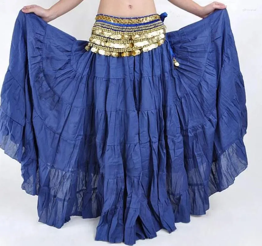 Scenkläder grossist kjol chiffon sexig split klänning för kvinnor utan bälte indien öva magdans höga spillda kläder