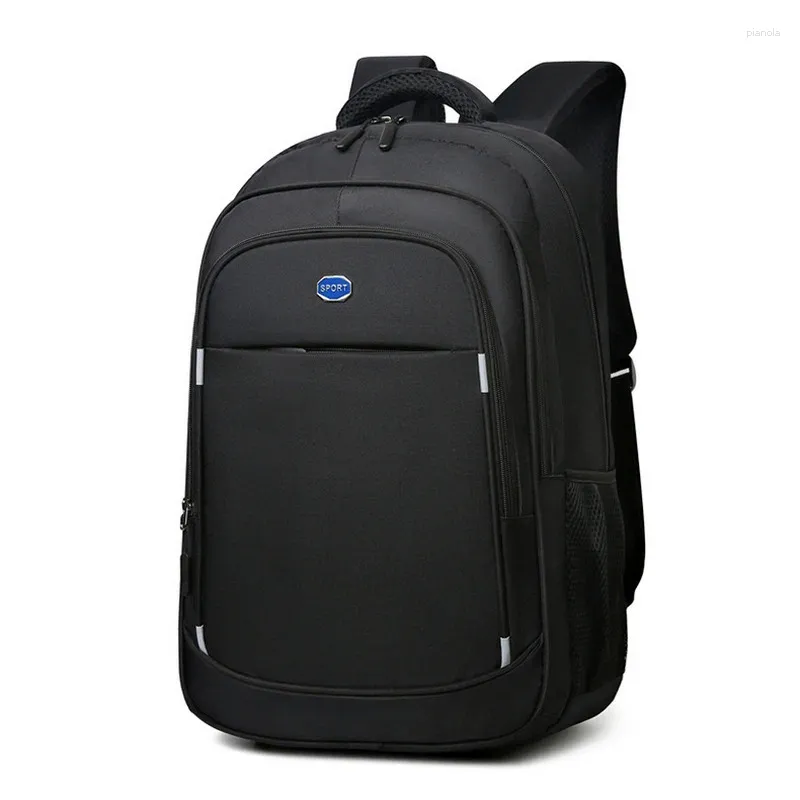 Backpack Large Capacity For Men Nylon Black College Students High School Laptop 15.6 Inch