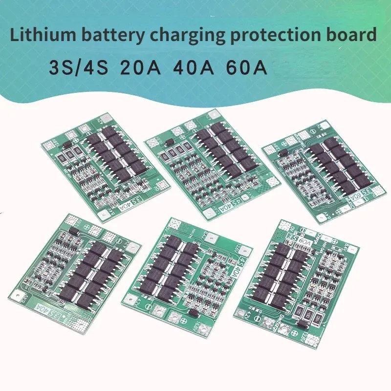 3S/4S 40A 60A Li-ion Lithium Battery Charger Protection Board 18650 bm per il motore di perforazione 11.1V 12,6V/14,8 V 16,8 V Migliora/Balance