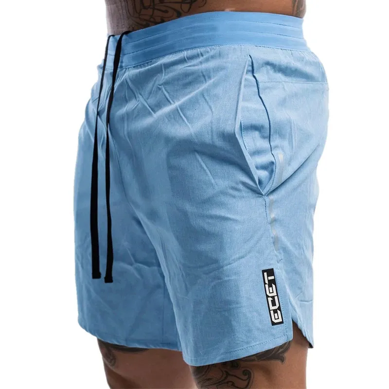 Men Fitness Bodybuilding Shorts Man Summer Gyms Training Mannelijk Ademend snel droge sportkleding Jogger Beach Korte broek 240415