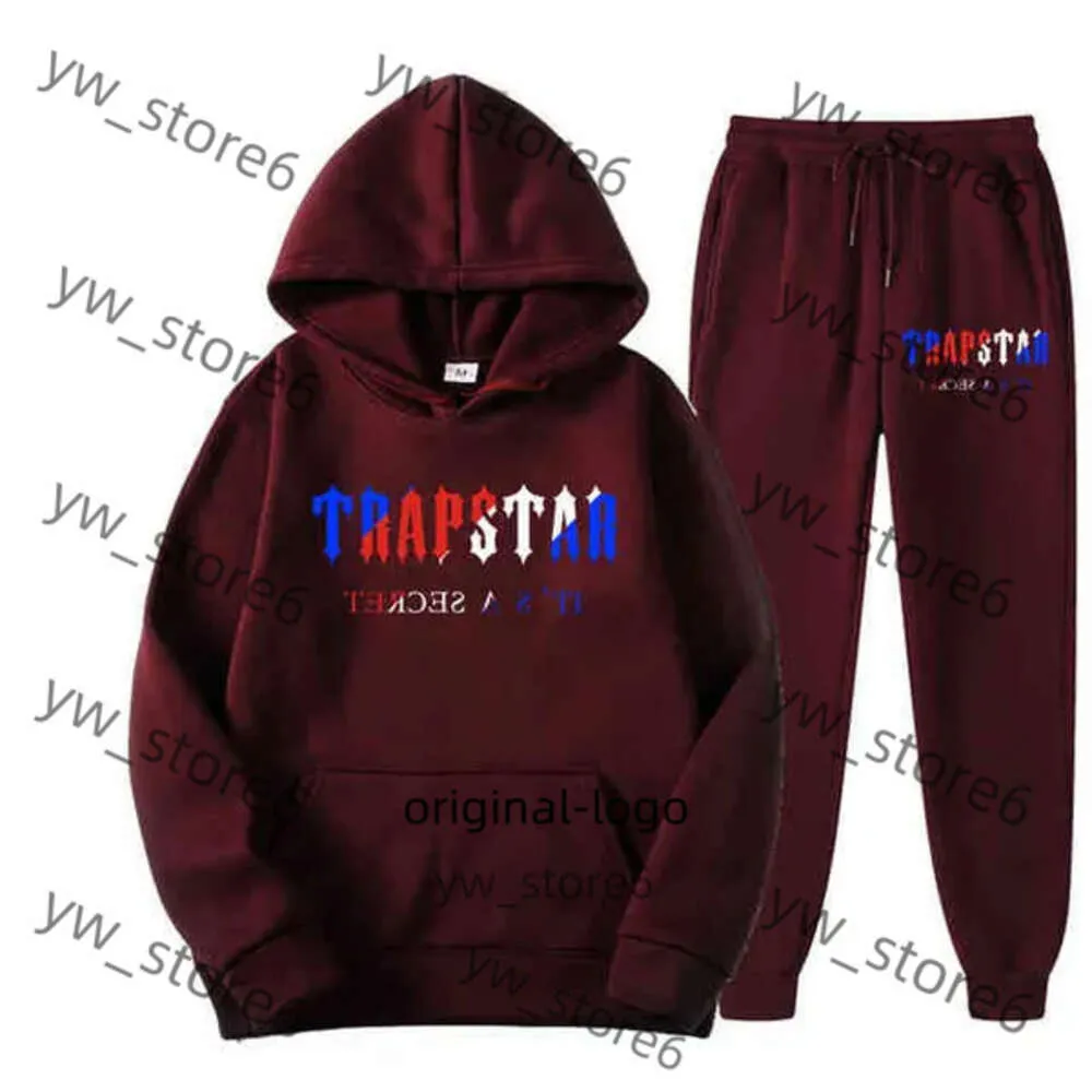 Trapstar tracksuit heren tracksuit merk bedrukte sportkleding trapstar kleuren warm twee stukken set losse trapstar hoodie sweatshirt broek jogging jasstop 2306