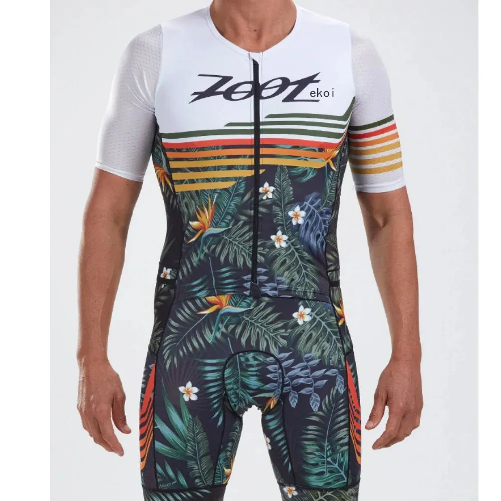 Zootekoi Zomer Triathlon Cycling Men Korte mouw Panty's Pakken