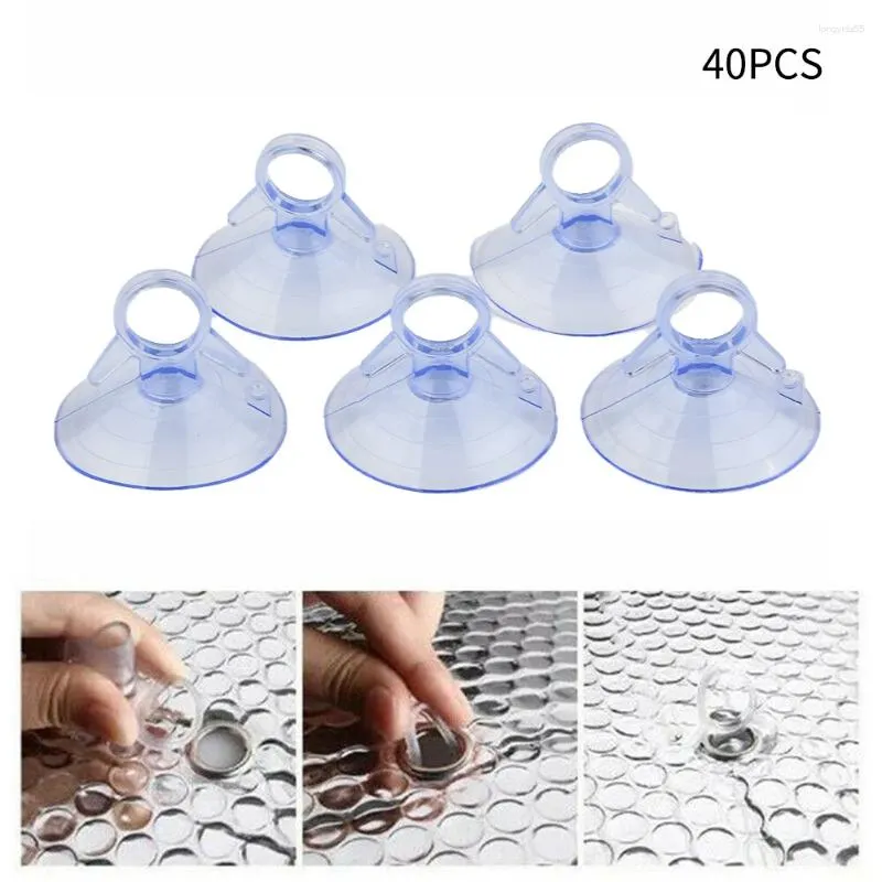 Table Cloth 40pcs 45mm Car Sunshade Suction PVC Cups Clear Rubber Plastic Suckers For Glass Strong Pull Ring Cup