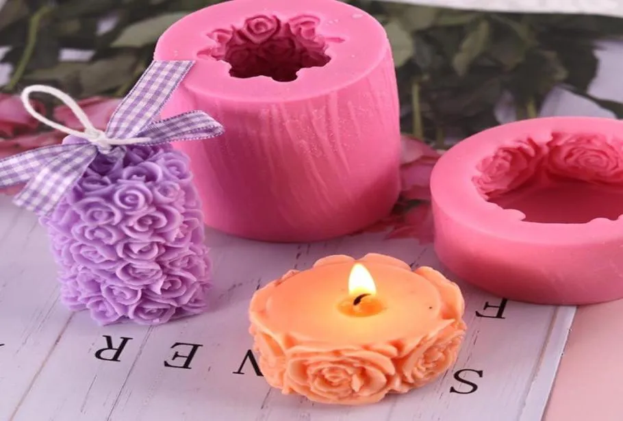 Craft Tools Diy Round Rozebloemen Vorm Siliconen Soap Schimmel Handgemaakte mallen maken Fondant Cake Candle Decoration9197941