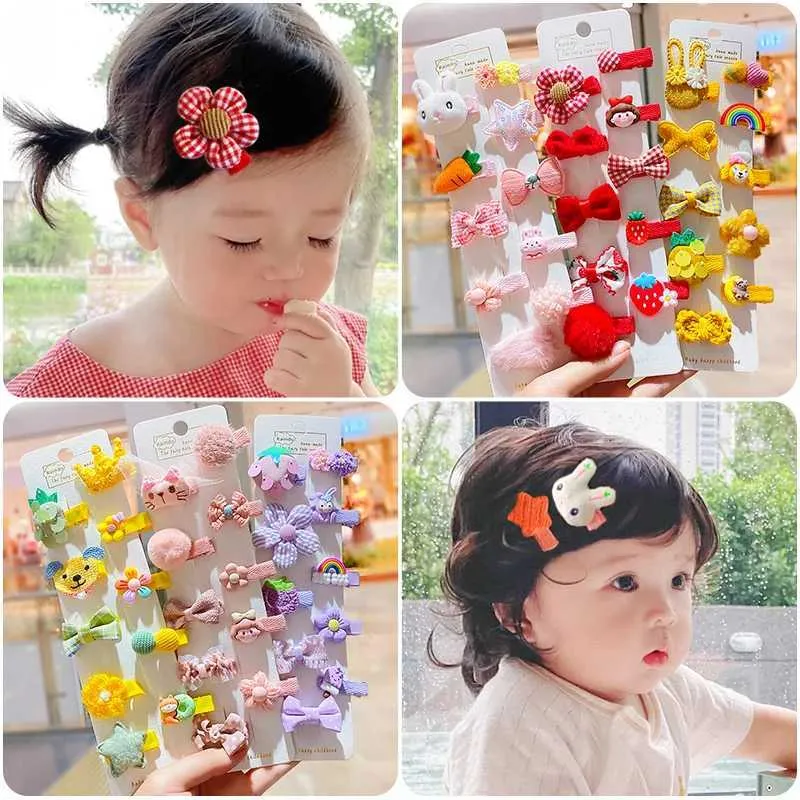 Accesorios para el cabello 10 PC/set Baby Girl Lindo Crower Bow Oro Ornament Clips Children Hermoso Sweet Sweet Barrets BatpinS Accesorios para cabello para niños