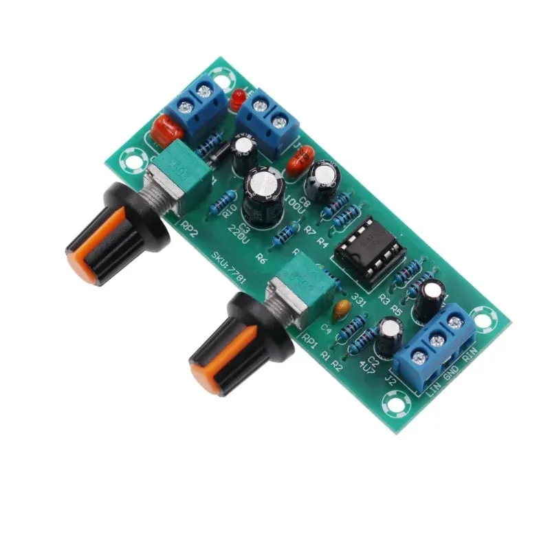 High-precision Single supply low pass filter board subwoofer preamp board 2.1 channel DC 10-24v 22hz-300hz