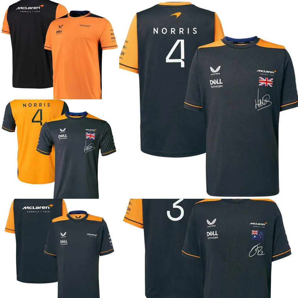 McLaren F1 Team T -Shirt 2023 Sommer Herrenformula 1 Rennkleidung Kurzarm Outdoor Sport schnell trocken PXQB