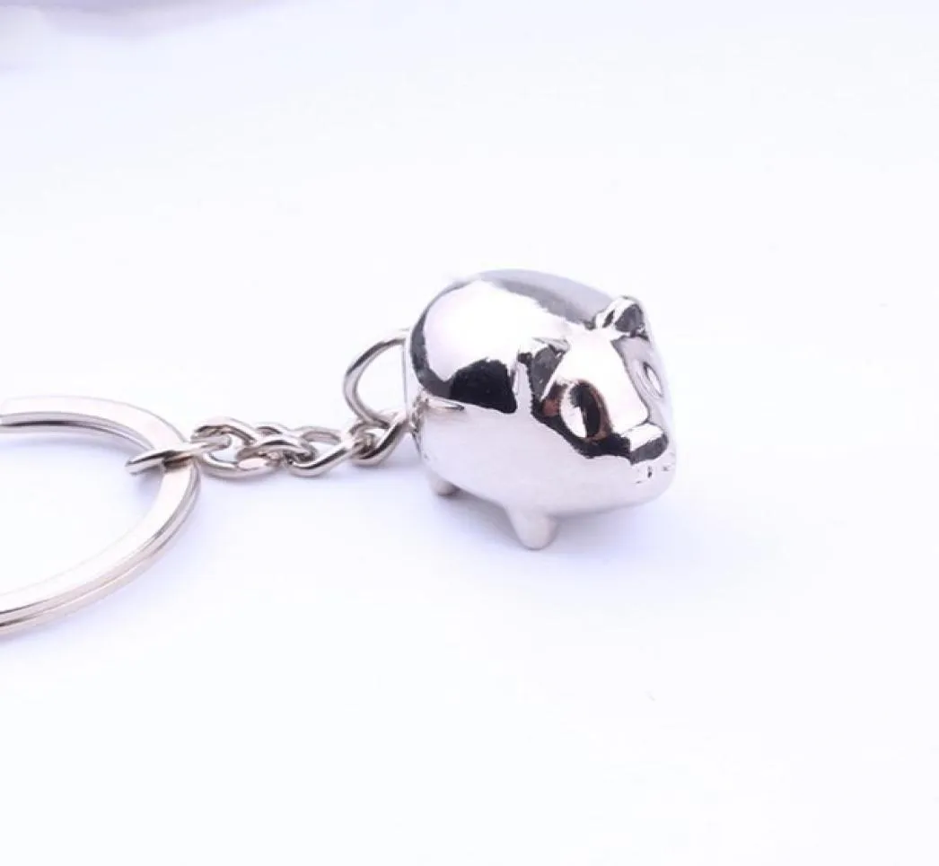 Metal Pig Cartoon Cute Bag Pendant Key Chain Tote Car Keyrings Men Women Girl Trinket KeyChain Gift8431671