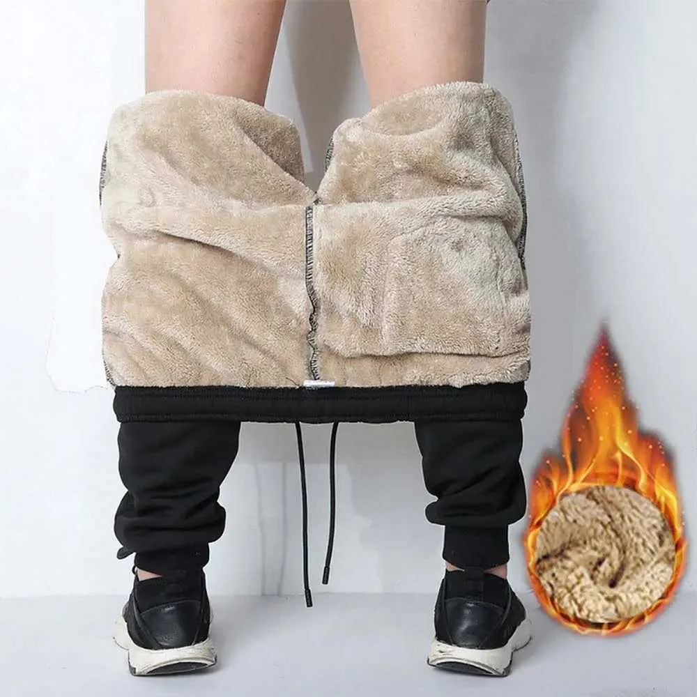 Calça masculina faliza lã grossa jogadora calça calças de algodão inverno calça de castem de cashmere esportivo