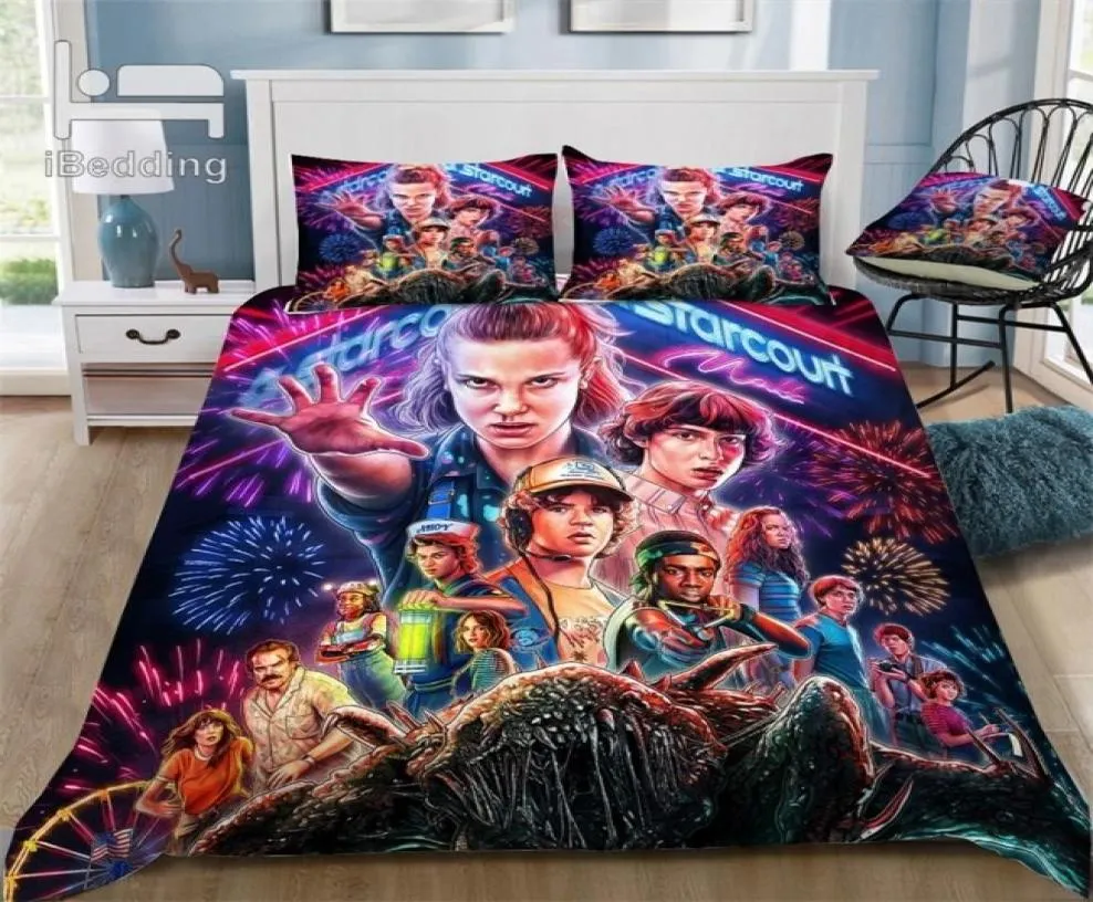 Film d'horreur StrangerThings Ensemble de literie 3D Set de couette imprimée ensemble Twin Full Queen King Size Drop 201212582381