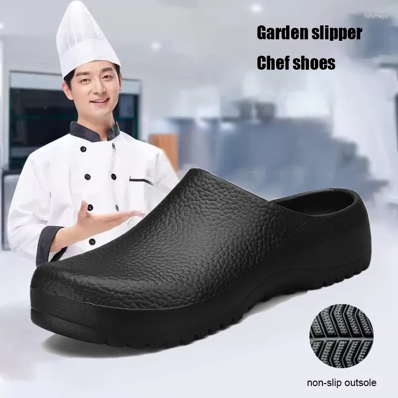 Sandalen mannen slippers paren tuin verstoppen vrouwen olie-proof chef schoenen comfortabel sandaal voor huisdierwerkers buiten wieden