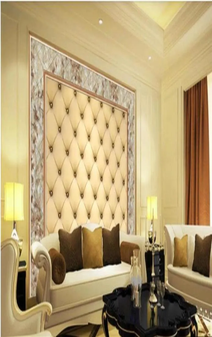 3d muurschilderingen behang voor woonkamer Europese tv -achtergrond muur goud zacht wallpapers18451480115