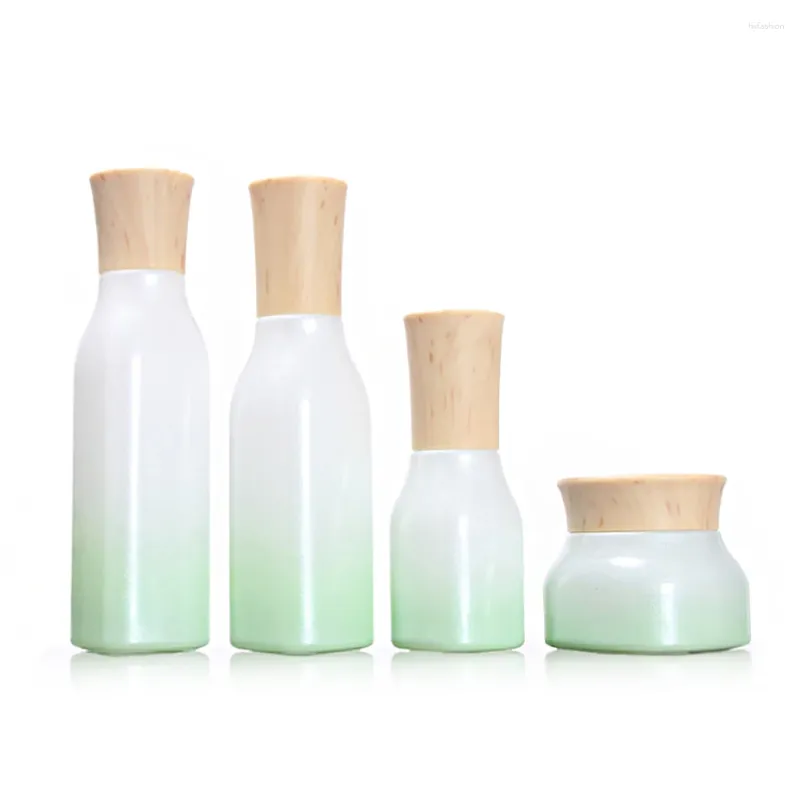 Bouteilles de rangement bouteille en verre d'emballage cosmétique de 120 ml avec toner stopper / crème / capuchon 4oz