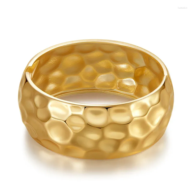 Bangle Punk Metal Bracelet For Women Exaggerated Gold Color Cuff Wide Hand