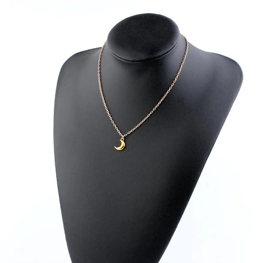 10 st 18K guldpläterad halsband enkel mode sexig liten månhänge halsband gåva för kvinnor hel 604 k21742369