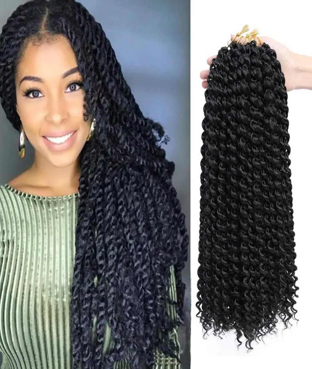 1Packs Passion Hair 18 inch Long Boheemse vlechten Watergolf voor passie Haakhaak vlechten Haar Synthetisch haaruitbreiding4243599