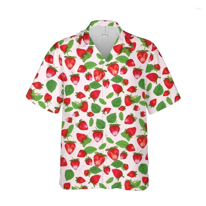 Chemises décontractées pour hommes Unisexe Hawaiian Men Fruits 3D Fruits imprimés Bouton Short Shirt Hawaii Tops Taille européenne 6xl haute qualité