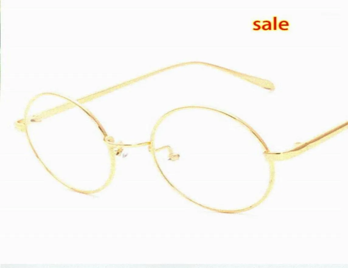 Full glass oro con telaio per occhiali per occhiali oro full retro coreano in metallo grazioso occhiali vintage rotondi computer unisex nero oro oro15947101