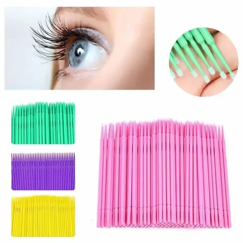 100 Stück/Beutel Einweg Make -up Wimpern Pinsel Pinsel Mikromotara Pinsel Wimpern Erweiterung Individuelle Wimpernentfernungswerkzeuge