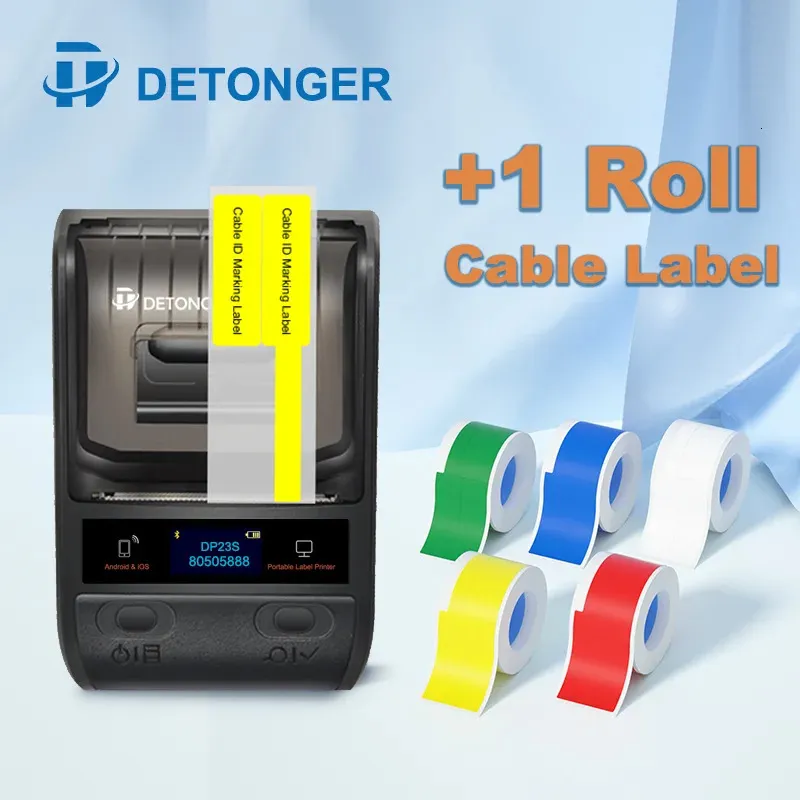 Detanger DP23 58 mm draagbare slimme thermische printer voor kabellabelmaker BT Barcode QR Code Sticker Cable Tag Printer 240416