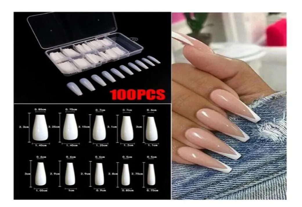 100PCSSEST LONG BALLERINA FALSE NAIL ART TIPS Acrylic Nails Manicure Supplies MPWELL9119631