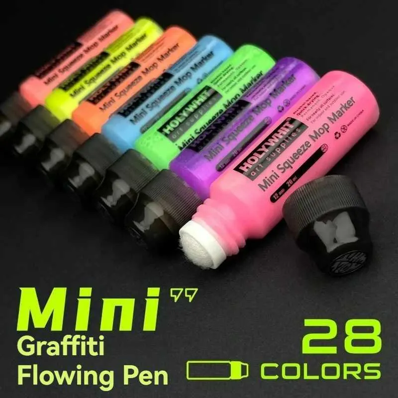 Markierungen 20 ml Mini Graffiti Fluss Stift Signature Stift mit runden Spitze wasserdicht und Tinte Kunst liefert fluoreszierende Malerei Penl2405