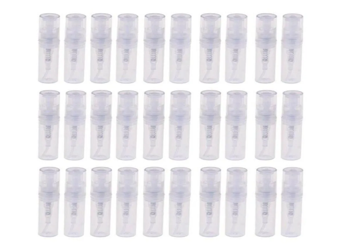 Mini transparent 2 ml spray plastflaska spray parfym tom provflaska lämplig för reseparti 90pcs228a9126630