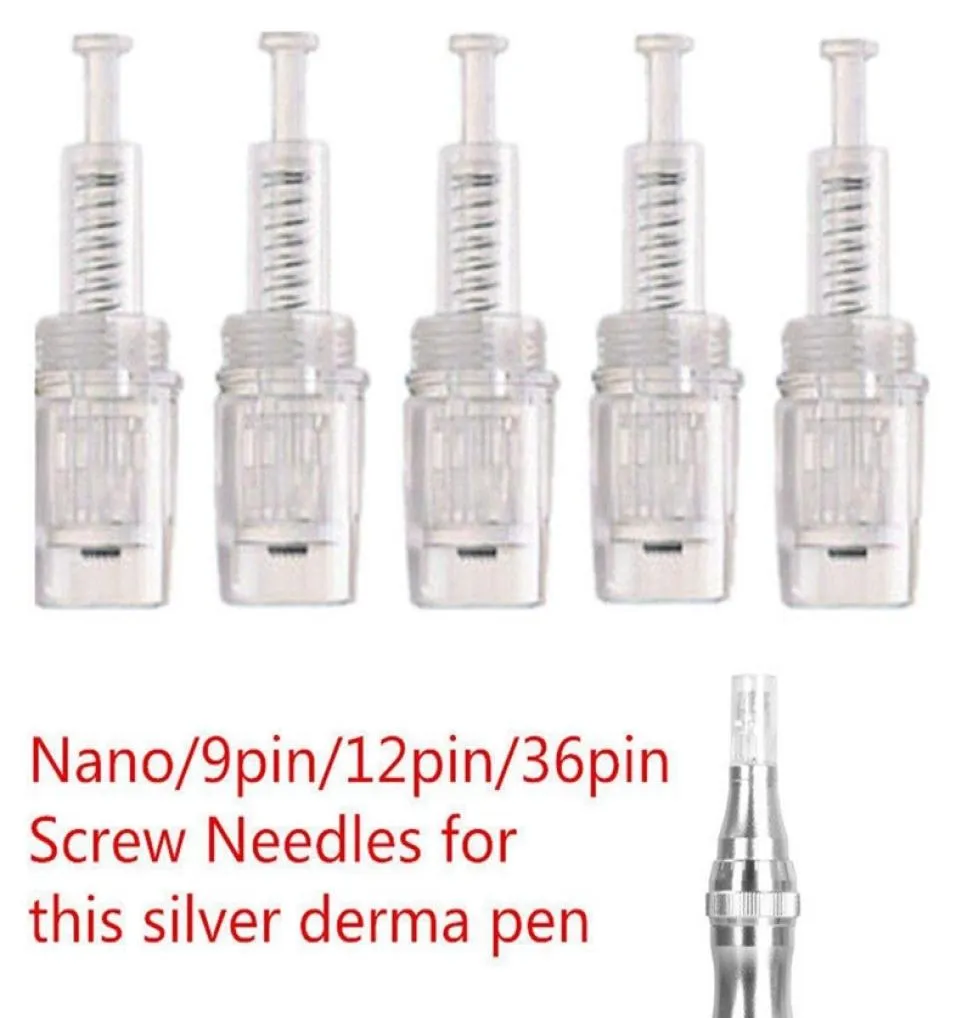 Byt ut 912243642Nano NC260 Micro Needle Cartridges Skruv Tips för laddningsbar Derma Pen Dr Pen Anti Spot Skin Rejuvenation9177309
